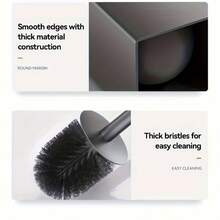 壁挂式极简方形马桶刷，节省空间，易于清洁，采用耐用铝合金材质，适用于浴室、卫生间、公寓。 - 灰色 - 查看 3