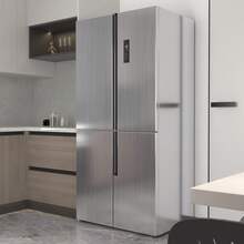 1 Rollo - Adhesivo de acero inoxidable cepillado plateado para armarios, fregaderos, ascensores y refrigeradores - Impermeable, decoración removible para renovación del hogar, puertas, renovación