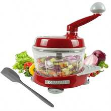 Multi-Function Manual Food Processor For Home Kitchen Use: Efficient Meat Grinder Vegetable Chopper Slicer Spinner And Dicer Ideal For Fruits Herbs Lettuce And Fresh Salad Ingredients - Đa - Xem 1