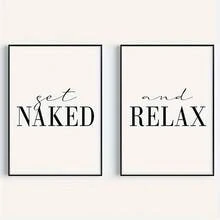 2 Simple Font Mural Posters, Frameless Canvas Printing - "Take Off" And "Relax", Suitable For Modern Home Decoration, Perfect For Bedroom, Bathroom, And Office Decoration - New Home And Christmas Gifts. - Multicolor - View 2