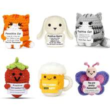 1pc Cute Kittens, Butterflies, Rabbits And Strawberries Can Bring Smiles And Transmit Positive Energy. With A Card Full Of Positive Energy, It Is A Creative Choice To Encourage Friends. This Warm-Hearted Flower Full Of Emotion Is Placed On The Desktop Or The Dashboard Of A Car, Which Is Also A Beautiful Scenery. - Multicolor - View 1