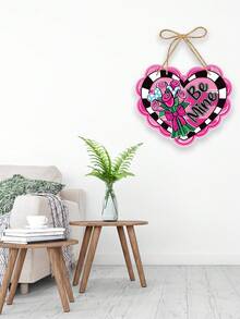 Heart Shaped Hanging Ornament, Decoration For Valentine's Day, Home Decor - Pink - View 6