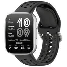 Compatible With Amazfit Bip 6 Band, 22mm Width Silicone Replacement Strap For Amazfit Bip 6 Smartwatch{Inchcolor_nameinch:InchBlackinch} - Black - View 1