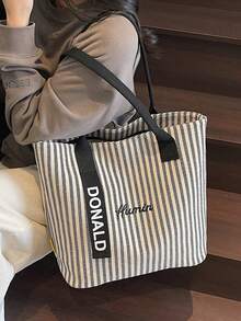 Túi xách đeo vai màu tương phản thời trang, đa năng khi đi làm - màu đen - Xem 2