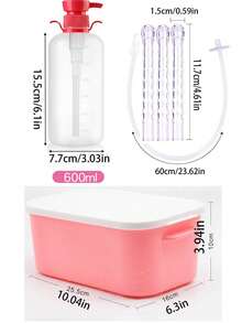 1/5pcs Portable Bidet Sprayer Set, Transparent Plastic Shower Kit With Expandable 9-Hole Nozzle With G1/2" Thread, Reusable Bathroom Cleaning System Accessories, Shower Hose Adapter, Nozzle, High Quality, Multiple Sizes, Silicone Cleaning Head, Travel, Post-Cleaning Assistant - Multicolor - View 5