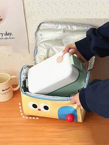 حقيبة غداء عازلة للحرارة كبيرة السعة بتصميم كرتوني، حقيبة حمل عازلة للحرارة بأنماط مرحة، مناسبة للفتيات والطالبات وموظفي المكاتب لحمل الغداء في الرحلات والنزهات والتنزه في الهواء الطلق، حقيبة غداء عازلة للنساء، صندوق غداء للمدرسة