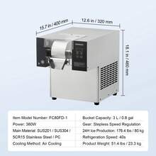 Máquina comercial de hielo en forma de copo de nieve de 176 lb/24 h, de acero inoxidable, para helados - 176 libras - Ver 7