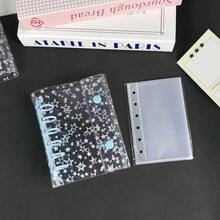 A7 Size Transparent Portable File Bag, With Double Snap Design, Is Very Suitable For Storing Photos, And Can Also Be Used As Photo Albums, Stationery, Notebooks, Sticker Books, Office Supplies, School Supplies, Back-To-School Necessities, And Star-Shaped Photo Storage Books. - Multicolor - View 21