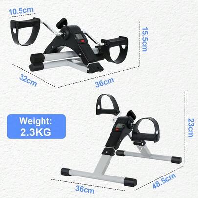 Mini Exercise Bike,Portable Pedal Exerciser,Upgraded Exercise Pedal,Arm &Amp; Leg Pedal Machine With LED Display Resist...