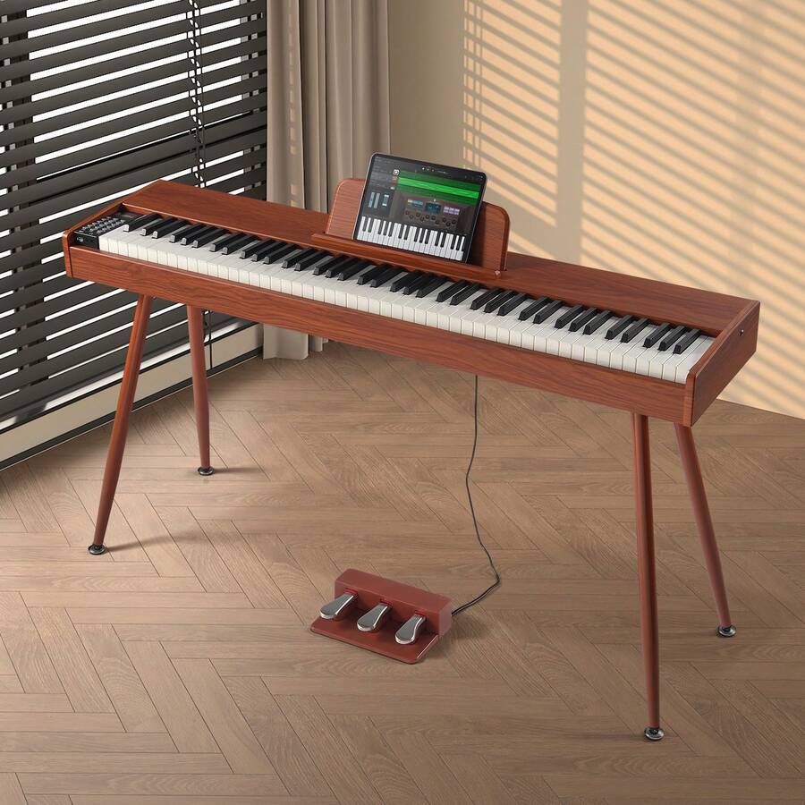 Piano digital  de 88 teclas con teclado doble y soporte de cuatro patas - doble y - Ver 1