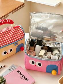 حقيبة غداء عازلة للحرارة كبيرة السعة بتصميم كرتوني، حقيبة حمل عازلة للحرارة بأنماط مرحة، مناسبة للفتيات والطالبات وموظفي المكاتب لحمل الغداء في الرحلات والنزهات والتنزه في الهواء الطلق، حقيبة غداء عازلة للنساء، صندوق غداء للمدرسة