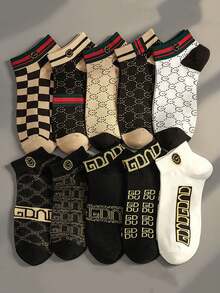 5 Pairs Men's Fashionable Low-Cut Socks, Versatile And - Multicolor - View 1