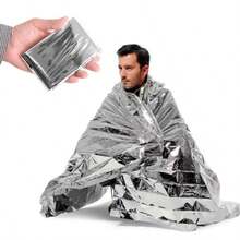 Kit de survie Couverture thermique d'urgence Manta termica extérieure Couverture de survie imperméable Rideau de sauvetage d'urgence en aluminium Couverture militaire et couverture thermique de survie en aluminium Couvertures de camping parfaites pour l'extérieur, la randonnée, les marathons - A - Voir 3