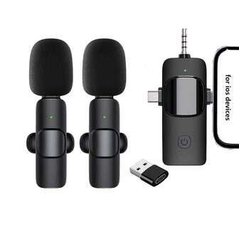 4-in-1 Wireless Clip-on-lavalier-mikrofon Mit 3,5mm Schnittstelle, Kompatibel Mit Smartphone/computer/tablet/soundkarten, Geeignet Für Video/audio-aufnahme, Live-streaming Und Interviewen