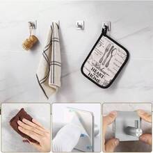 6 Ganchos de Bao en Acero Inoxidable 304, Ganchos Adhesivos para Organizacin, Accesorios para Cocina, Bao u Oficina. Plateado - Plateado - Ver 4