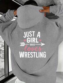 Sudadera con capucha de talla para hombres - JUST A GIRL WHO LOVES WRESTLING, suéter con patrón, ropa de fan de lucha libre verde oscuro, ajuste holgado con impresión en la espalda, camiseta de lucha libre lavable aáquina JPH-9, ropa para entusiastas del deporte, ropa llamativa y audaz, suéter cómodo, talla - Negro - Ver 11