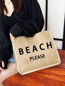 这款大容量亚麻手提袋印有“Beach Please”字样和棕榈树图案，是一款便携且容量大的购物袋。配有亚麻手柄，实用且个性化，是旅行、购物、度假、返校、聚会等场合的理想礼物之选——也是母亲节的绝佳礼物选择。 - 彩色 - 查看 5