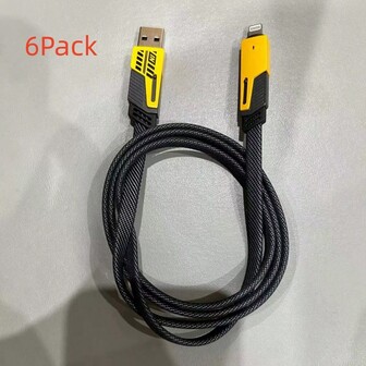 6 piezas Cable USB Tipo C 4 en 1 de carga y datos súper rápida para iPhone