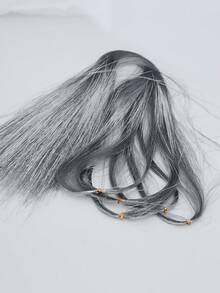 Holographic Glitter Hair Tinsel, Heat Resistant Shiny Hair Tinsel, For Christmas, New Year Party - Silver - View 6