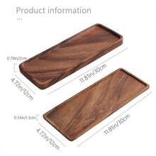 1pc Natural Walnut Wood Rectangular Tray - 11.8 Inch Large Bathroom Countertop Storage Box, Polished Moisturizing Skincare, Christmas Gift - Brown - View 7