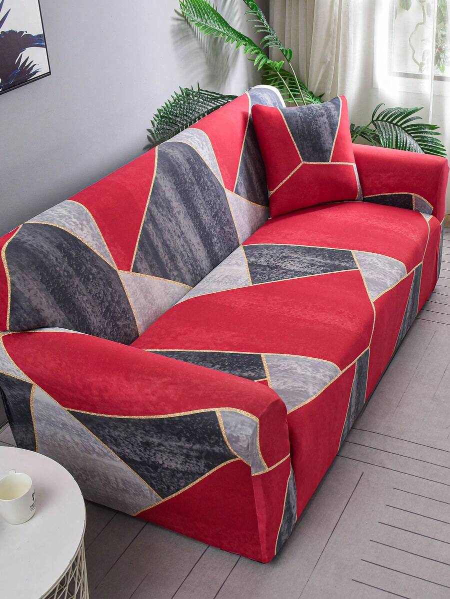 1pc Printed Stretch Sofa Cover, Modern Anti-Fouling Sofa Slipcover, Minimalist Style Sofa Cover Set, Suitable For Living Room, Bedroom, Outdoor Sofa, L-Shaped Chaise Lounge, 1/2/3/4 Seater Sofa Cushion Cover, Home Decor Sofa Cover - Multicolor - View 1