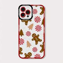 Funda de Teléfono Transparente de Muñeco de Nieve y Hombre de Jengibre de Navidad para  16 15 14 13 12 11 Pro Max Mini X XR XS MAX 7 8 Plus, Funda Suave, Compatible con Funda de  17, Funda de  17 Pro, Funda de  17 Pro Max - CXS-K1169T5 - Ver 9