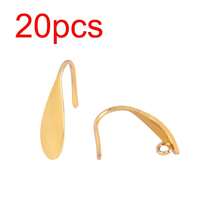 20pcs/Lot Stainless Steel Earrings Base Polygon Stalk Earring DIY Earring Findings For DIY Jewelry Making Connector Accessories - 20 Pieces# Ear Hooks - View 13