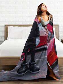 Kawss Kawaii Kaw  Blanket Flannel Blanket, Super Comfortable Winter Warm Blanket Summer Air Conditioning Blanket, Soft And Light Bed Sofa Decoration, Not Easy To Shed, - Black - View 5