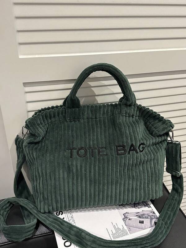 New Large Capacity Diagonal Shoulder Bag, Crossbody Bag, Corduroy Letter Handbag, Tote Bag, Wholesale