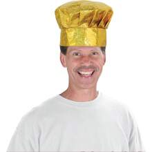 60963 Prismatic Gold Chef's Hat 2 Piece One Size - As Pic - View 6