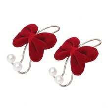 Bộ 2 móc treo túi xách ô tô hình nơ xinh xắn, đính ngọc trai trang nhã, móc treo đồ phía sau ghế xe hơi, móc treo túi xách tiện dụng gắn trên tựa đầu, phụ kiện trang trí xe hơi. - Nhiều màu - Xem 11