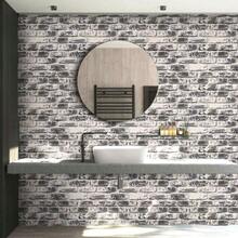 [Old House Renovation Artifact] Retro Red Brick Wallpaper Peel And Stick-Removable Without Leaving Marks, Waterproof And Moisture-Proof, DIY Renovation Of Bedroom, Living Room, Bathroom Walls/Old Furniture, Transient Retro Industrial Style Space Vinyl - Grey - View 5