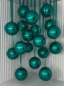 10 pezzi Palloncini verdi scuri 4D, 45 cm, con nastro in poliestere verde scuro, con carta da mascheratura, facili da trasportare, per decorazione di stanze, feste, matrimoni, raduni familiari - Verde Scuro - Visualizzare 2