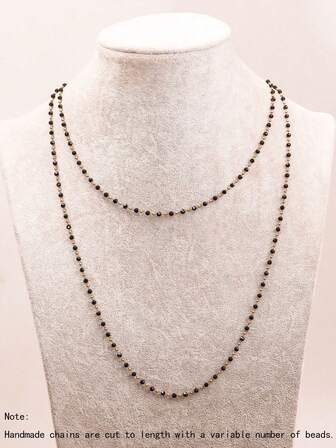 女士黑色串珠长项链，时尚优雅迷人，百搭性感，适合派对、海滩、日常休闲佩戴，亦可作为节日礼物（手工制作，尺寸误差1-3厘米）