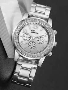 2件套简约复古情侣硅胶手表套装，时尚石英表配件组合，采用方形表盘和哑光硅胶表带（有黑色或酒红色可选）。 - 彩色 - 查看 3