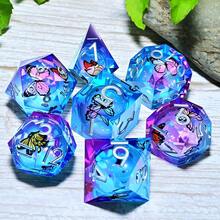 Resin RPG Dice Set (7pcs) - Polyhedral Hand Role-Playing/Board Game Dice & Multi-Occasion Gift (Holiday/Birthday/Party) - Multicolor - View 8
