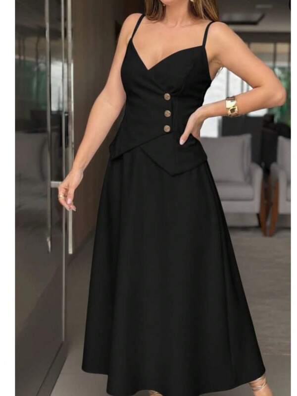 Conjunto Feminino Luxo em Tecido Sensorial Marrante – Elegante para Festas, Natal e Ano Novo