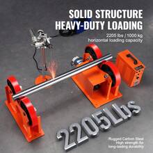 Rodillo de varillaje de rodillos giratorios de 110 V, rodillo giratorio de soldadura de carga de 1000 kg/2205 lbs, diámetro de 25-1400 mm, posicionador de soldadura giratorio de 80-1600 mm/min y soporte de antorcha de soldadura para soporte de equipos de soldadura - 1000 kilos - Ver 2