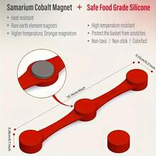 6pcs Magnetic Silicone Clips For Air Fryer - Heat-Resistant, Reusable, , Easy To Clean, Ideal For Holding Down Parchment Paper, Perfect For Cooking, Baking, And Grilling, Baking Essentials, Sleek Design Kitchen Items Kitchen Accessories Kitchen Kitchen Tools - Multicolor - View 8