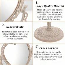 GSYY Heart-Shaped Cosmetic Mirror - Plastic Double-Sided Table Ligweig - Bathro And Bedro Mirror Beige - 米色 - 查看 8