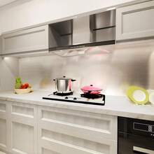 1 Rollo - Adhesivo de acero inoxidable cepillado plateado para armarios, fregaderos, ascensores y refrigeradores - Impermeable, decoración removible para renovación del hogar, puertas, renovación