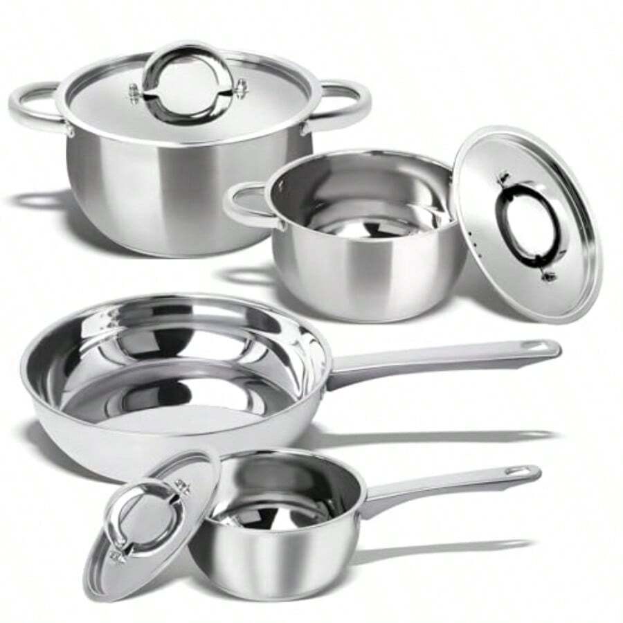 FUGA CRAFT 7Piece Stainless Steel Cookware Set Kitchen Pots And Pans ...
