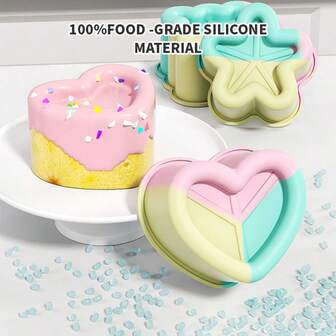 Nonstick Silicone Molds For Baking Supplies, Square Star Heart Flower Cake Mold Silicone Cake Molds For Pudding Mousse Chocolate Jelly Muffin Bread Cheesecake Baking Pan Fancy Cakes Pastry Mould