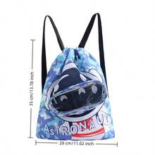 1个防水卡通沙滩包，干湿分离设计 - 耐用涤纶材质，是户外休闲和游泳的理想之选