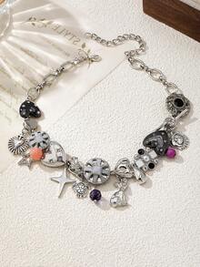 1 Set de accesorios de estilo punk francés europeo y americano para fiesta de Navidad, incluye collar - Multicolor - Ver 2