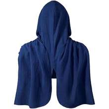 简约休闲连帽斗篷，简约中世纪风格，适合万圣节巫师袍或日常穿着，可搭配胸针和腰带，增添复古气息。 - 香檳色 - 查看 3