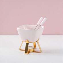 创意高品质海绿色多边形陶瓷奶酪保温器，带把手；跨境热销陶瓷巧克力火锅套装；冰淇淋火锅杯；奶酪融化杯；小型火锅杯；咖啡杯；大容量巧克力融化锅套装（含叉子）；圣诞节及其他节日送给朋友、家人、情侣的最佳礼物；保温锅 - 彩色 - 查看 14