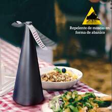 Ventilador antimoscas, ventilador de mesa portátil para exteriores, ventilador de mesa, mantiene las moscas e insectos alejados de la comida, comedor al aire libre - Negro - Ver 7