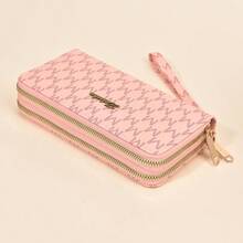 European And American Retro New Wallet Women Long Double Zipper Large Capacity Clutch Purse Can Hold Phone Large Capacity Wallet Purse For Women Wallet Purse Wallet Wristlet Wallet Long Wallet Purses For Woman Wallet For Ladies - Multicolor - View 14