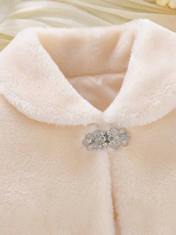 Chaqueta sin mangas de piel sintética para niñas, adecuada para vestidos, vestidos de princesa, ocasiones formales, fiestas, actuaciones, desfiles, celebraciones de cumpleaños, espectáculos en el escenario, conciertos - Champán - Añade 3